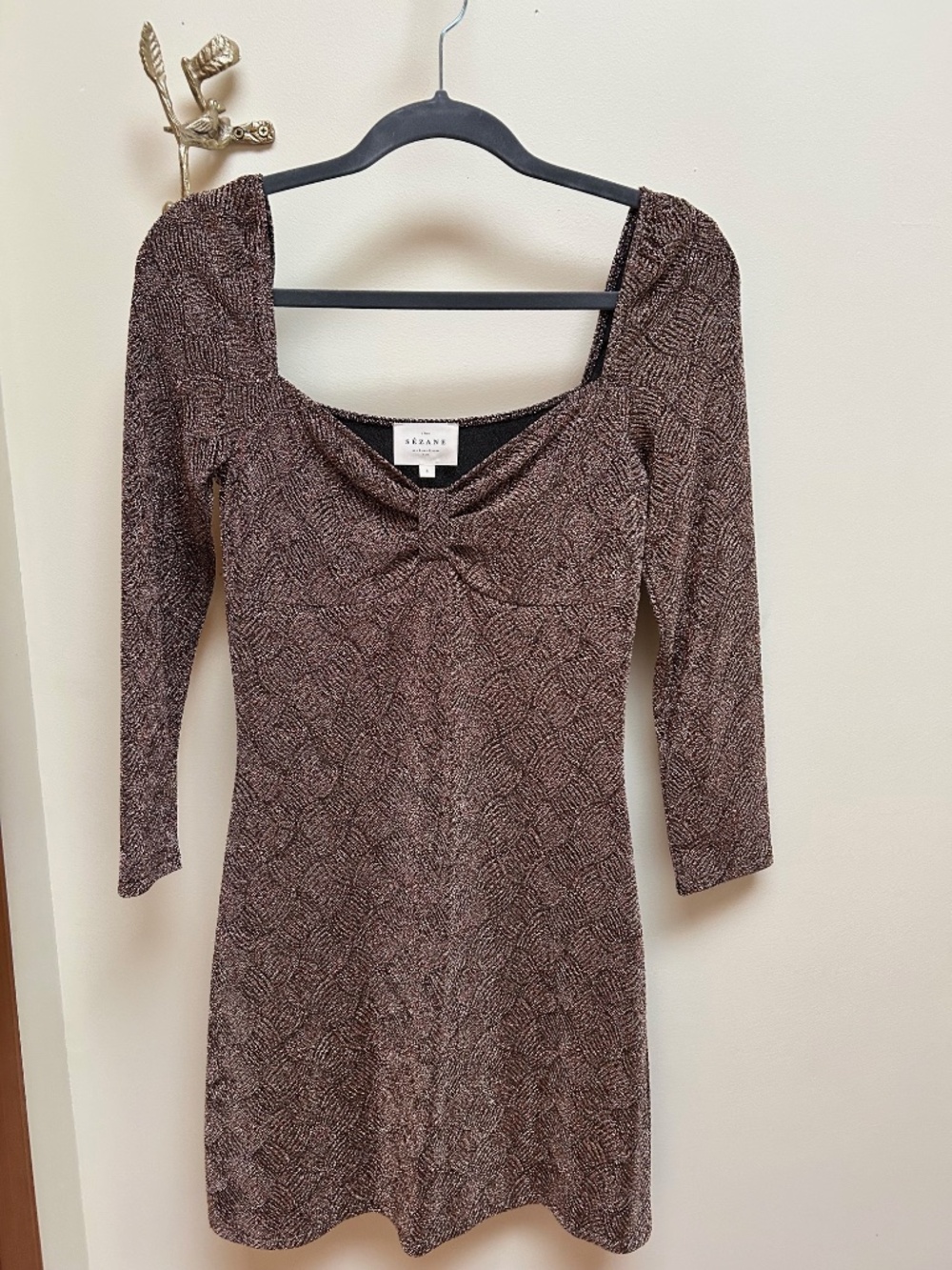 Sézane Robe Apryl Dress-Gold- Size Small